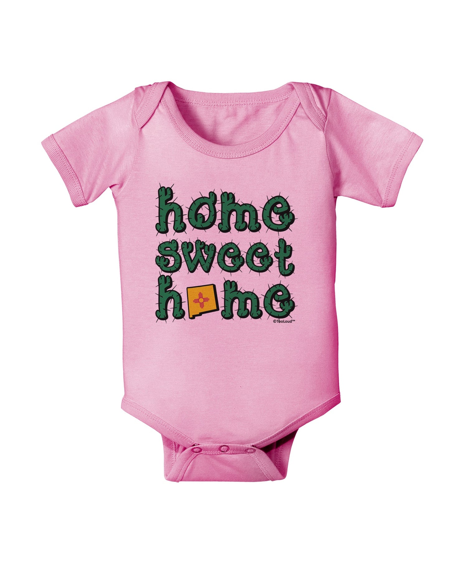 Home Sweet Home - New Mexico - Cactus and State Flag Baby Romper Bodysuit by TooLoud-Baby Romper-TooLoud-Light-Pink-06-Months-Davson Sales