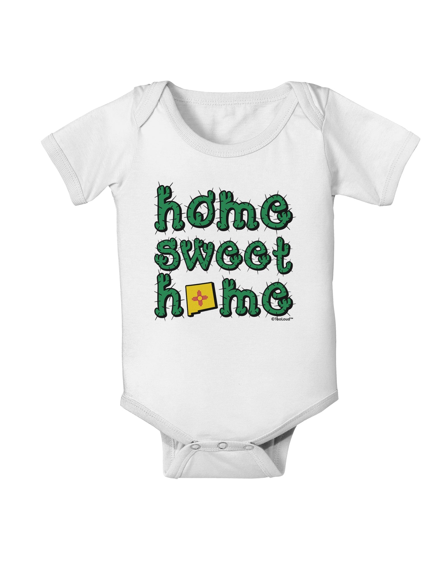Home Sweet Home - New Mexico - Cactus and State Flag Baby Romper Bodysuit by TooLoud-Baby Romper-TooLoud-White-06-Months-Davson Sales
