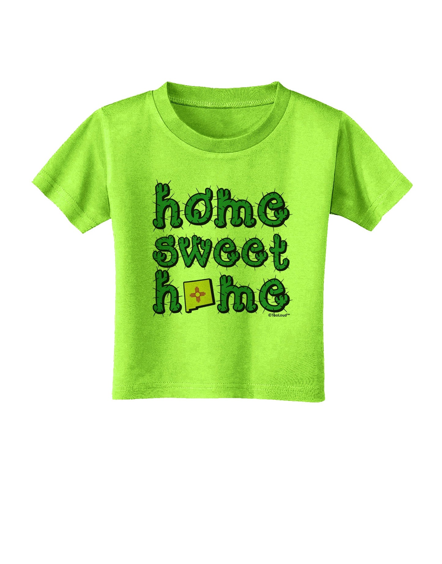 Home Sweet Home - New Mexico - Cactus and State Flag Toddler T-Shirt by TooLoud-Toddler T-Shirt-TooLoud-Lime-Green-2T-Davson Sales