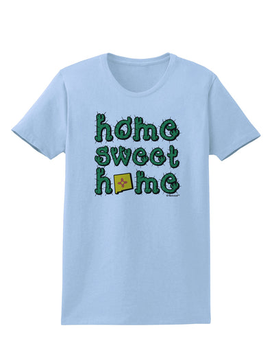 Home Sweet Home - New Mexico - Cactus and State Flag Womens T-Shirt by TooLoud-Womens T-Shirt-TooLoud-Light-Blue-X-Small-Davson Sales