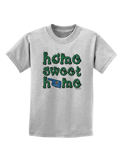 Home Sweet Home - Oklahoma - Cactus and State Flag Childrens T-Shirt by TooLoud-Childrens T-Shirt-TooLoud-AshGray-X-Small-Davson Sales