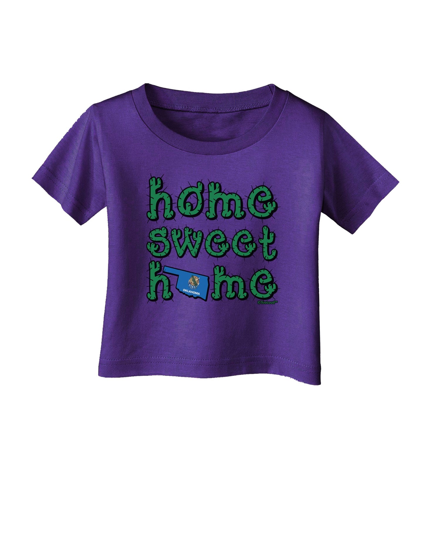 Home Sweet Home - Oklahoma - Cactus and State Flag Infant T-Shirt Dark by TooLoud-Infant T-Shirt-TooLoud-Purple-06-Months-Davson Sales