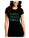 Home Sweet Home - Oklahoma - Cactus and State Flag Juniors Crew Dark T-Shirt by TooLoud-T-Shirts Juniors Tops-TooLoud-Black-Juniors Fitted Small-Davson Sales