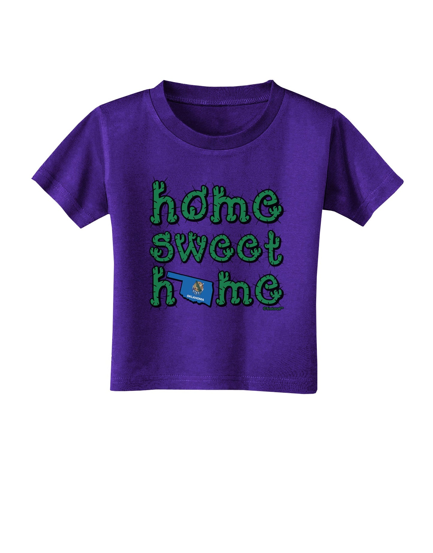 Home Sweet Home - Oklahoma - Cactus and State Flag Toddler T-Shirt Dark by TooLoud-Toddler T-Shirt-TooLoud-Purple-2T-Davson Sales