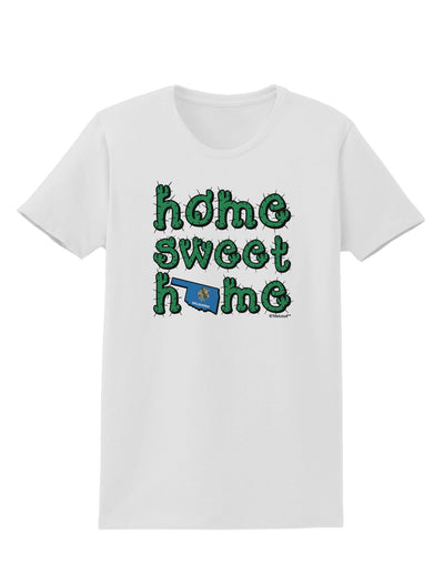 Home Sweet Home - Oklahoma - Cactus and State Flag Womens T-Shirt by TooLoud-Womens T-Shirt-TooLoud-White-X-Small-Davson Sales