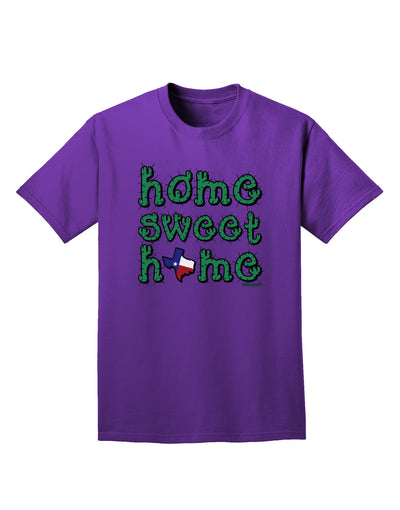 Home Sweet Home - Texas - Cactus and State Flag Adult Dark T-Shirt by TooLoud-Mens T-Shirt-TooLoud-Purple-Small-Davson Sales