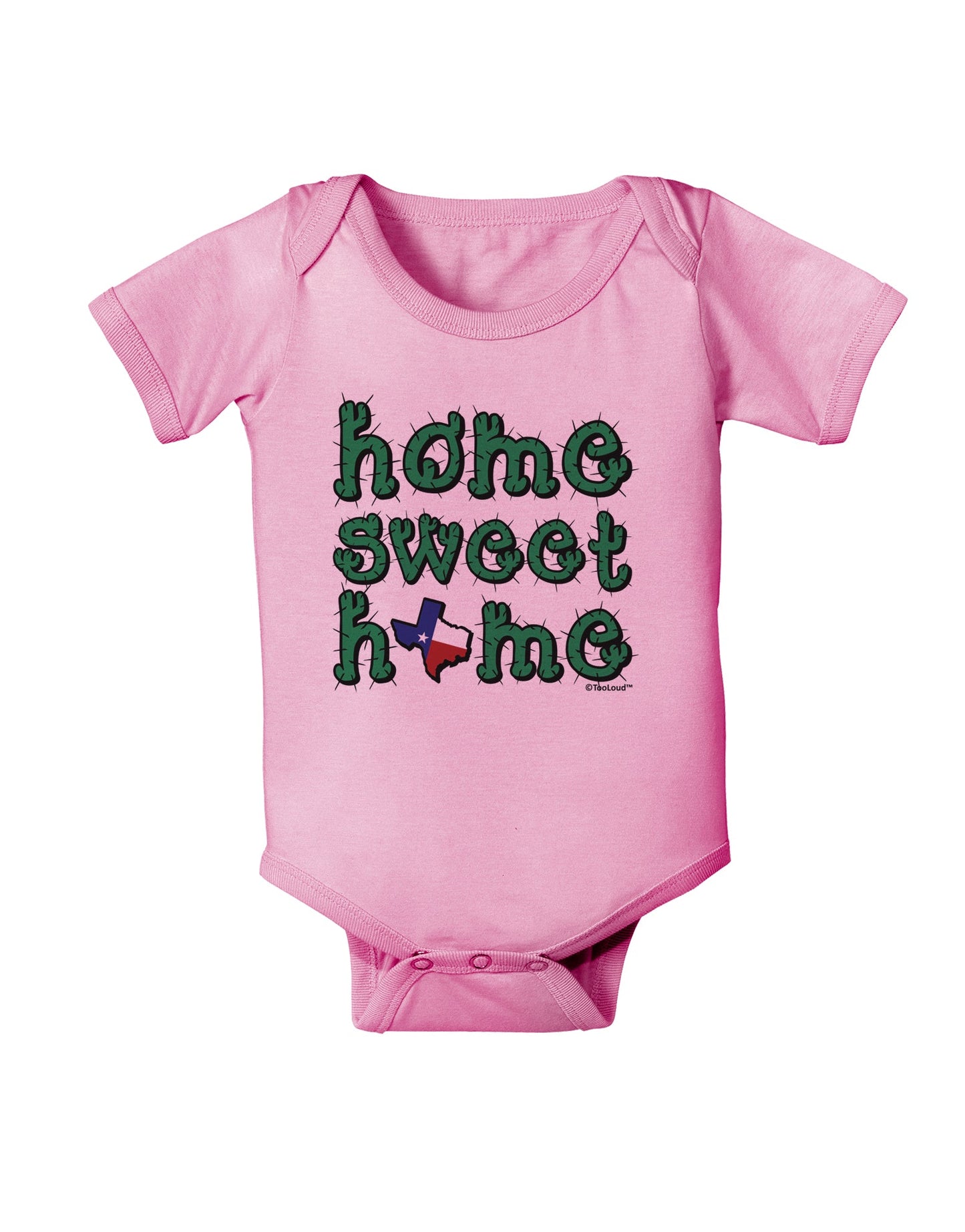 Home Sweet Home - Texas - Cactus and State Flag Baby Romper Bodysuit by TooLoud-Baby Romper-TooLoud-Light-Pink-06-Months-Davson Sales