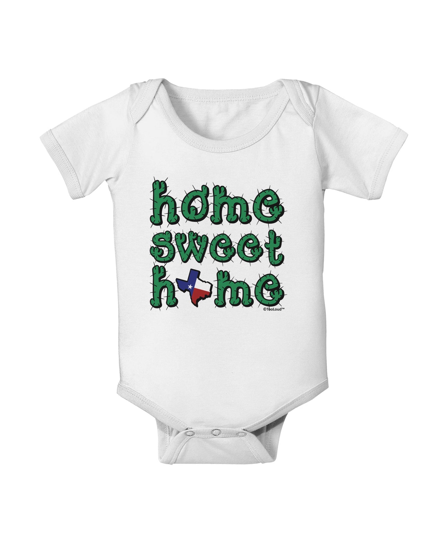 Home Sweet Home - Texas - Cactus and State Flag Baby Romper Bodysuit by TooLoud-Baby Romper-TooLoud-White-06-Months-Davson Sales