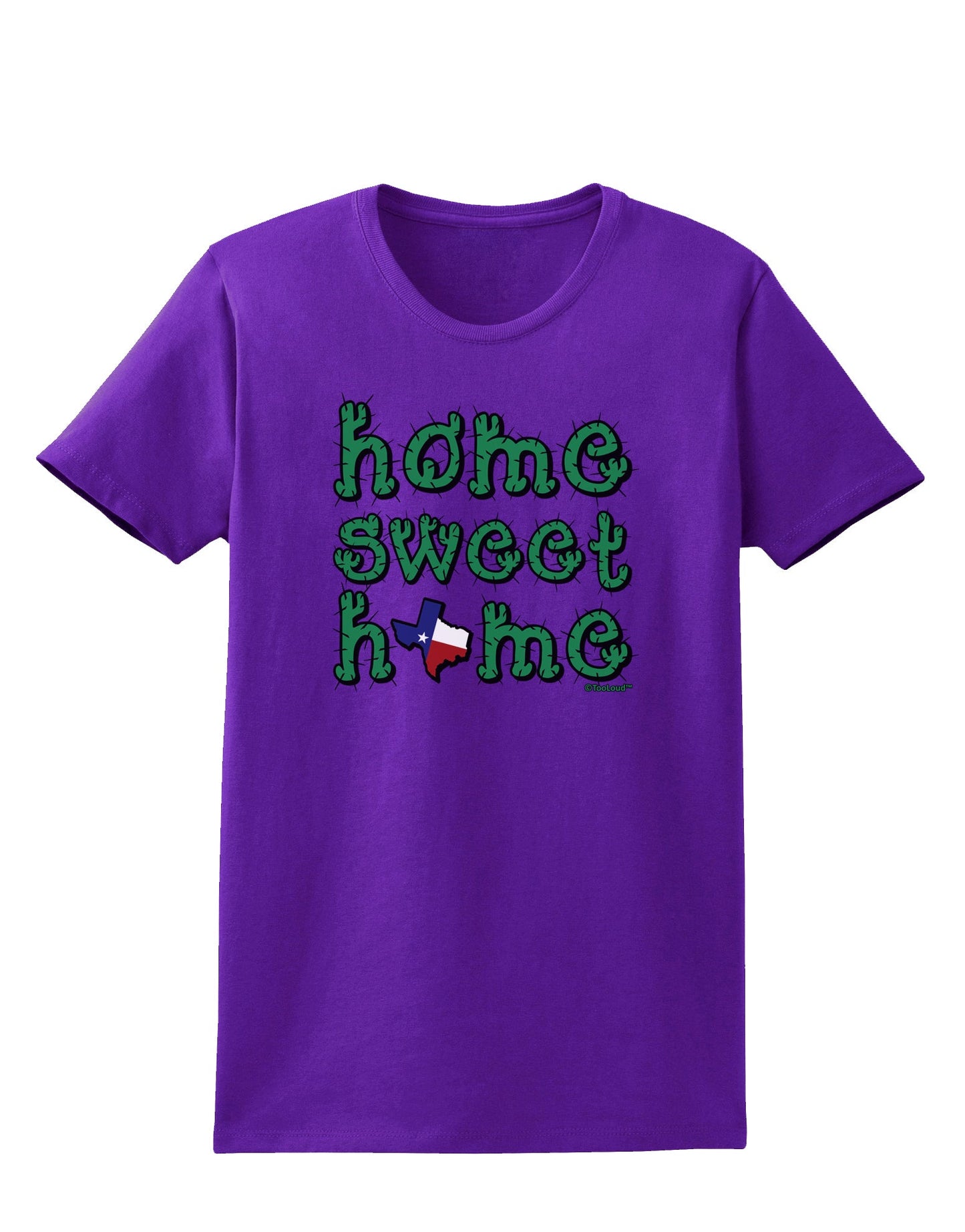 Home Sweet Home - Texas - Cactus and State Flag Womens Dark T-Shirt by TooLoud-Womens T-Shirt-TooLoud-Purple-X-Small-Davson Sales