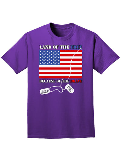 Home of the Free Because of the Brave Adult Dark T-Shirt-Mens T-Shirt-TooLoud-Purple-Small-Davson Sales