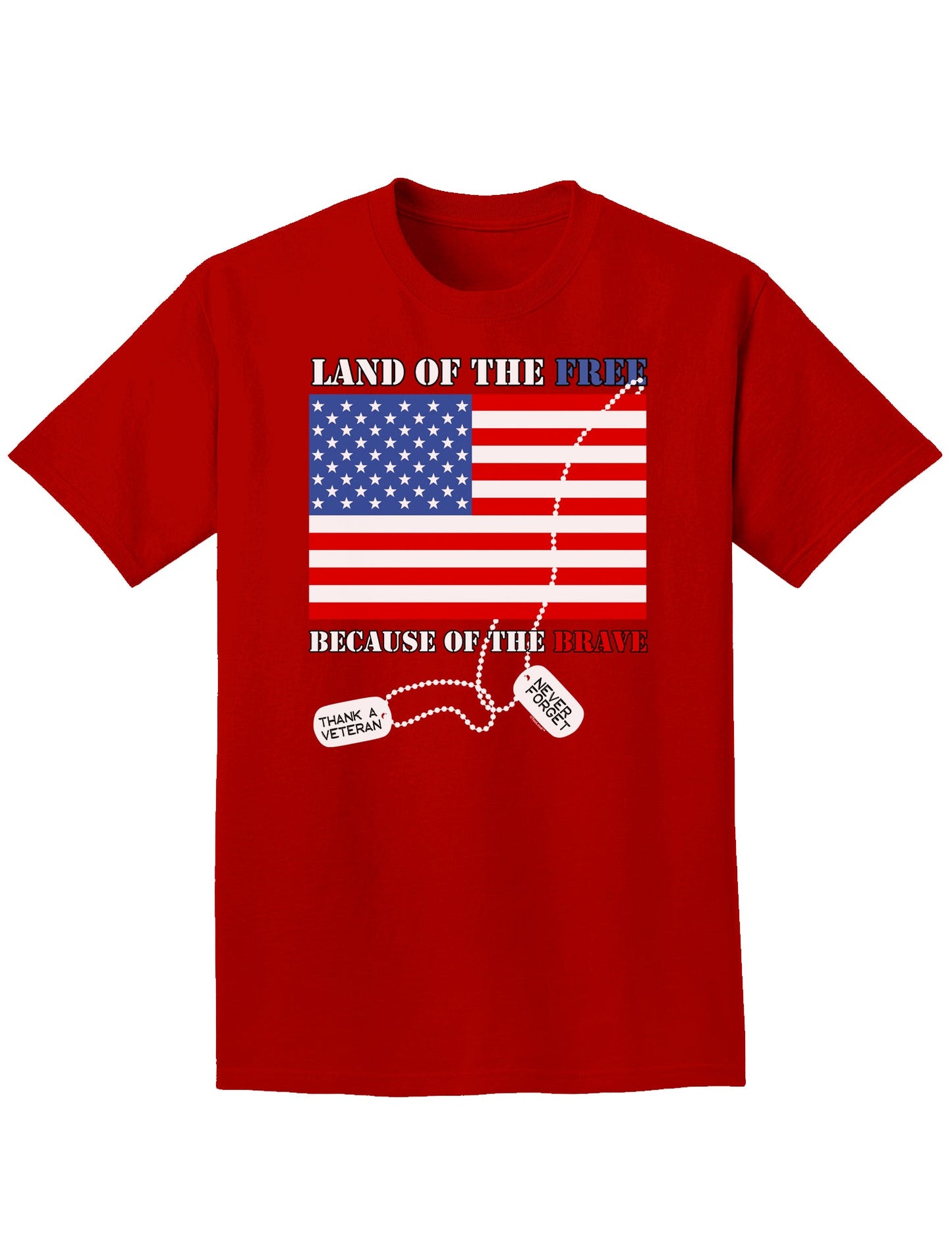 Home of the Free Because of the Brave Adult Dark T-Shirt-Mens T-Shirt-TooLoud-Red-Small-Davson Sales