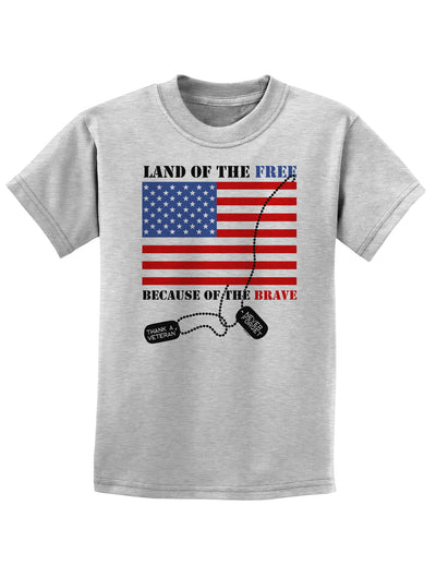 Home of the Free Because of the Brave Childrens T-Shirt-Childrens T-Shirt-TooLoud-AshGray-X-Small-Davson Sales