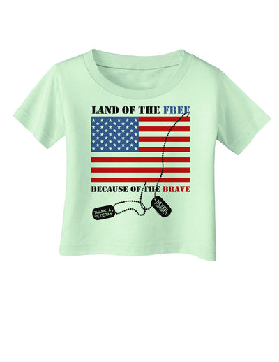 Home of the Free Because of the Brave Infant T-Shirt-Infant T-Shirt-TooLoud-Light-Green-06-Months-Davson Sales