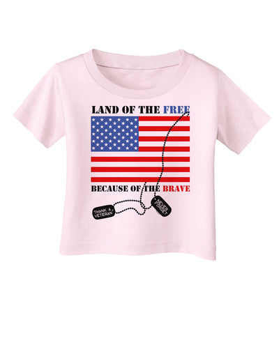 Home of the Free Because of the Brave Infant T-Shirt-Infant T-Shirt-TooLoud-Light-Pink-06-Months-Davson Sales