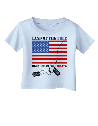 Home of the Free Because of the Brave Infant T-Shirt-Infant T-Shirt-TooLoud-Light-Blue-06-Months-Davson Sales