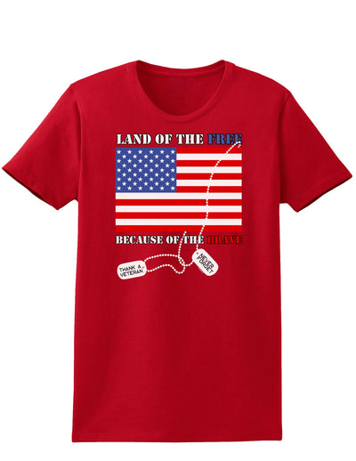 Home of the Free Because of the Brave Womens Dark T-Shirt-TooLoud-Red-X-Small-Davson Sales