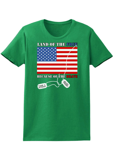 Home of the Free Because of the Brave Womens Dark T-Shirt-TooLoud-Kelly-Green-X-Small-Davson Sales