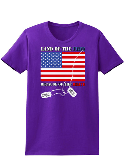 Home of the Free Because of the Brave Womens Dark T-Shirt-TooLoud-Purple-X-Small-Davson Sales