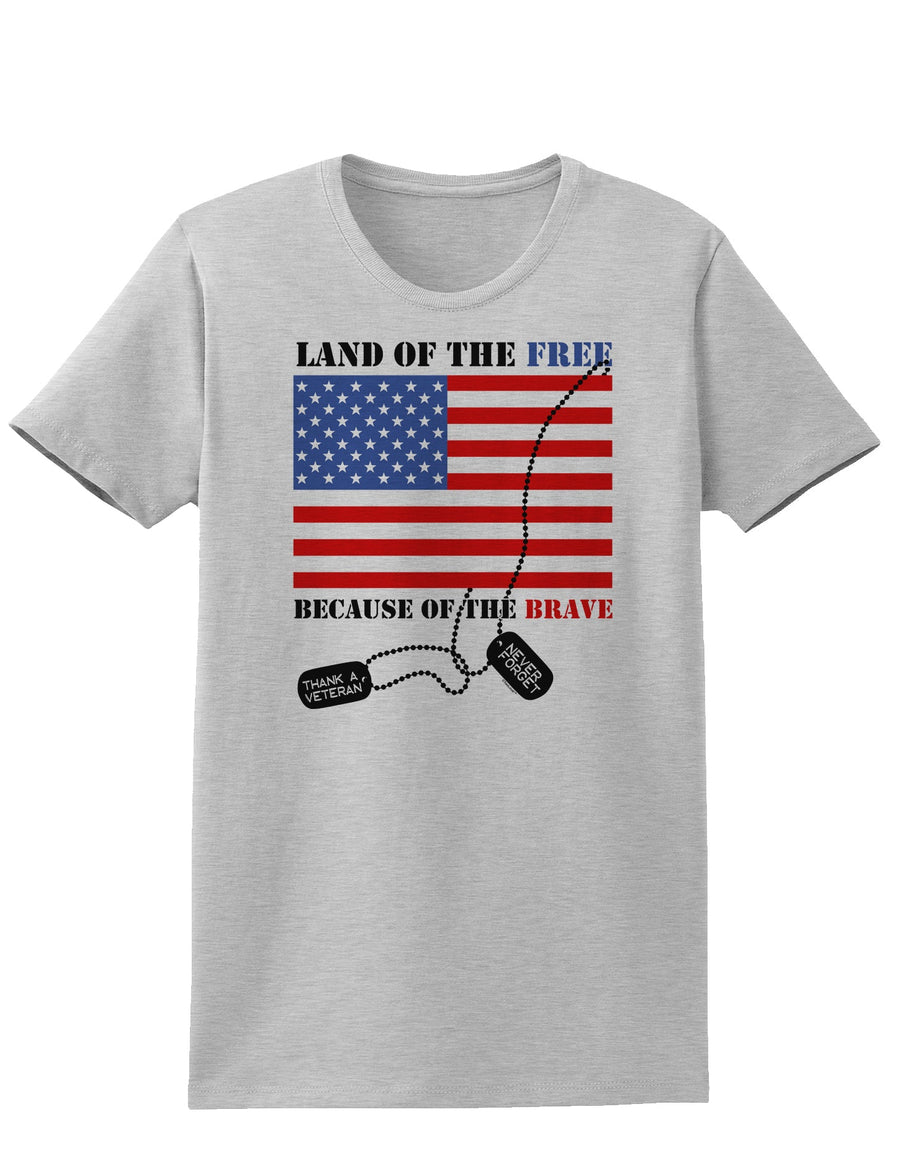 Home of the Free Because of the Brave Womens T-Shirt-Womens T-Shirt-TooLoud-White-X-Small-Davson Sales