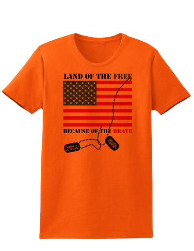 Home of the Free Because of the Brave Womens T-Shirt-Womens T-Shirt-TooLoud-Orange-X-Small-Davson Sales