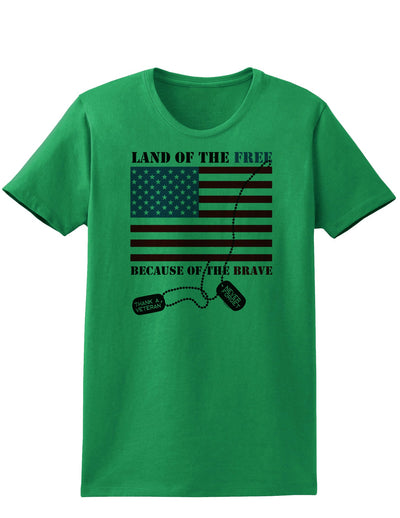 Home of the Free Because of the Brave Womens T-Shirt-Womens T-Shirt-TooLoud-Kelly-Green-X-Small-Davson Sales