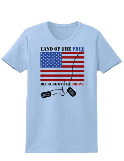 Home of the Free Because of the Brave Womens T-Shirt-Womens T-Shirt-TooLoud-Light-Blue-X-Small-Davson Sales