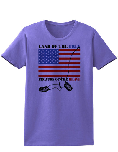 Home of the Free Because of the Brave Womens T-Shirt-Womens T-Shirt-TooLoud-Violet-X-Small-Davson Sales