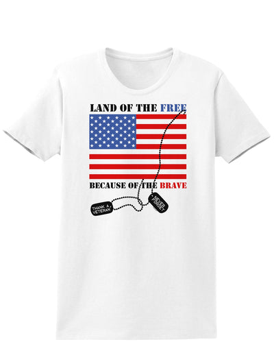 Home of the Free Because of the Brave Womens T-Shirt-Womens T-Shirt-TooLoud-White-X-Small-Davson Sales