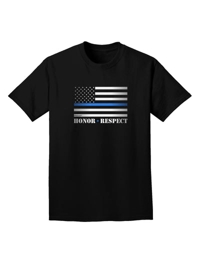 Honor Respect Blue Line Adult Dark T-Shirt-Mens T-Shirt-TooLoud-Black-Small-Davson Sales