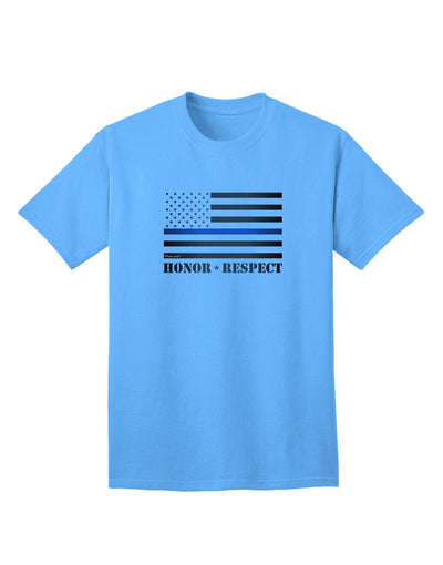 Honor Respect Blue Line Adult T-Shirt-unisex t-shirt-TooLoud-Aquatic-Blue-Small-Davson Sales