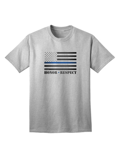 Honor Respect Blue Line Adult T-Shirt-unisex t-shirt-TooLoud-AshGray-Small-Davson Sales