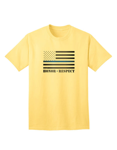 Honor Respect Blue Line Adult T-Shirt-unisex t-shirt-TooLoud-Yellow-Small-Davson Sales