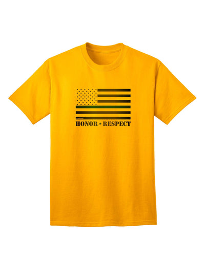 Honor Respect Blue Line Adult T-Shirt-unisex t-shirt-TooLoud-Gold-Small-Davson Sales