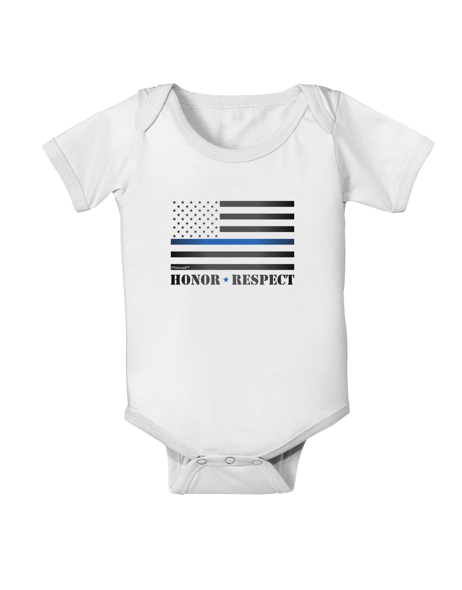 Honor Respect Blue Line Baby Romper Bodysuit-Baby Romper-TooLoud-White-06-Months-Davson Sales