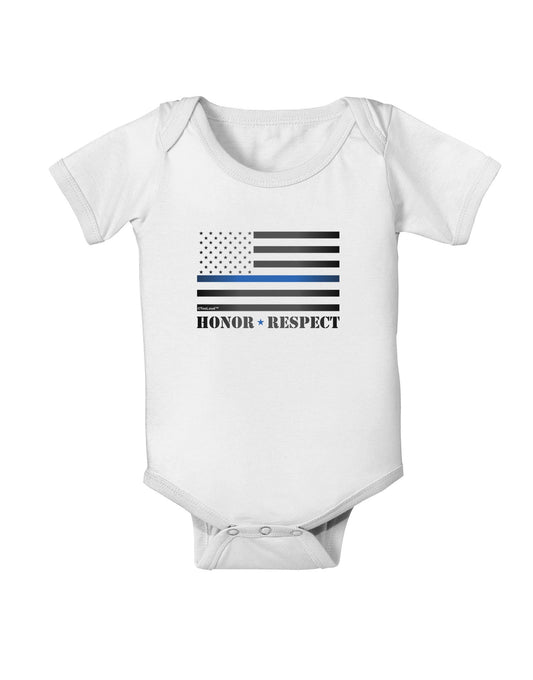 Honor Respect Blue Line Baby Romper Bodysuit-Baby Romper-TooLoud-White-06-Months-Davson Sales