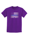 Honor Respect Blue Line Childrens Dark T-Shirt-Childrens T-Shirt-TooLoud-Purple-X-Small-Davson Sales