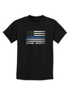 Honor Respect Blue Line Childrens Dark T-Shirt-Childrens T-Shirt-TooLoud-Black-X-Small-Davson Sales