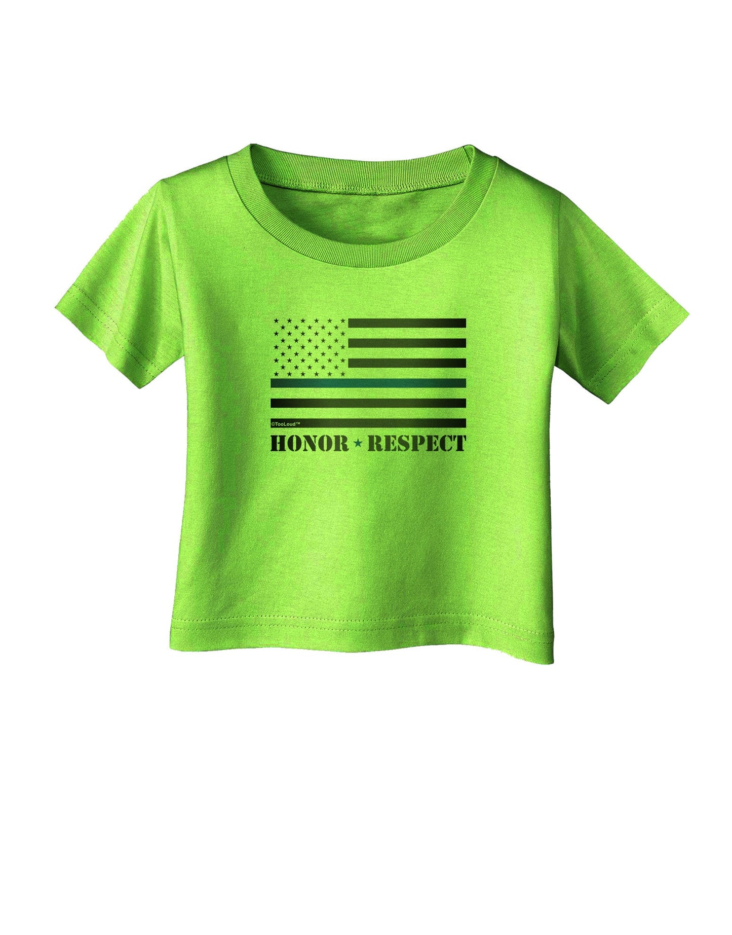 Honor Respect Blue Line Infant T-Shirt-Infant T-Shirt-TooLoud-Lime-Green-06-Months-Davson Sales