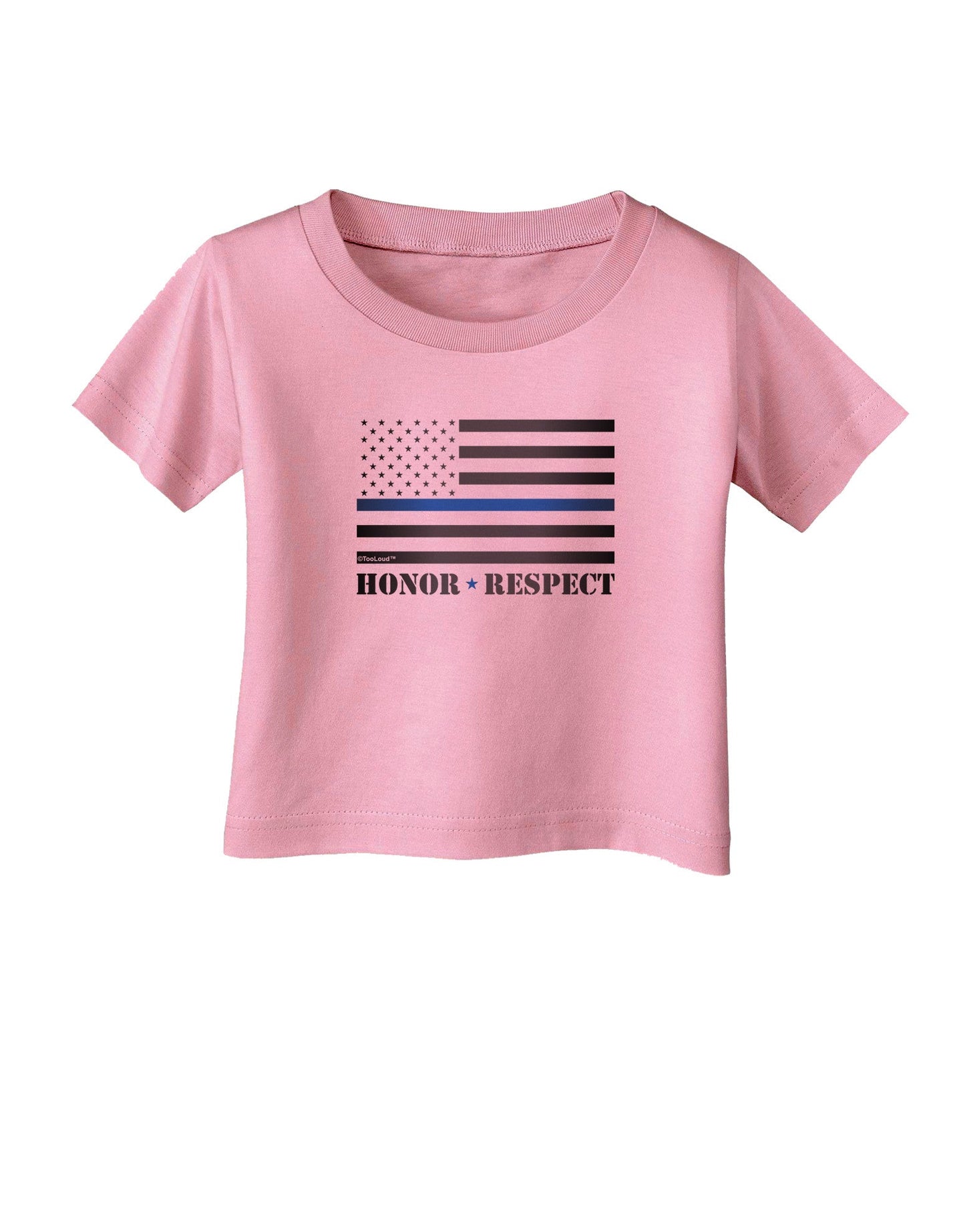 Honor Respect Blue Line Infant T-Shirt-Infant T-Shirt-TooLoud-Candy-Pink-06-Months-Davson Sales