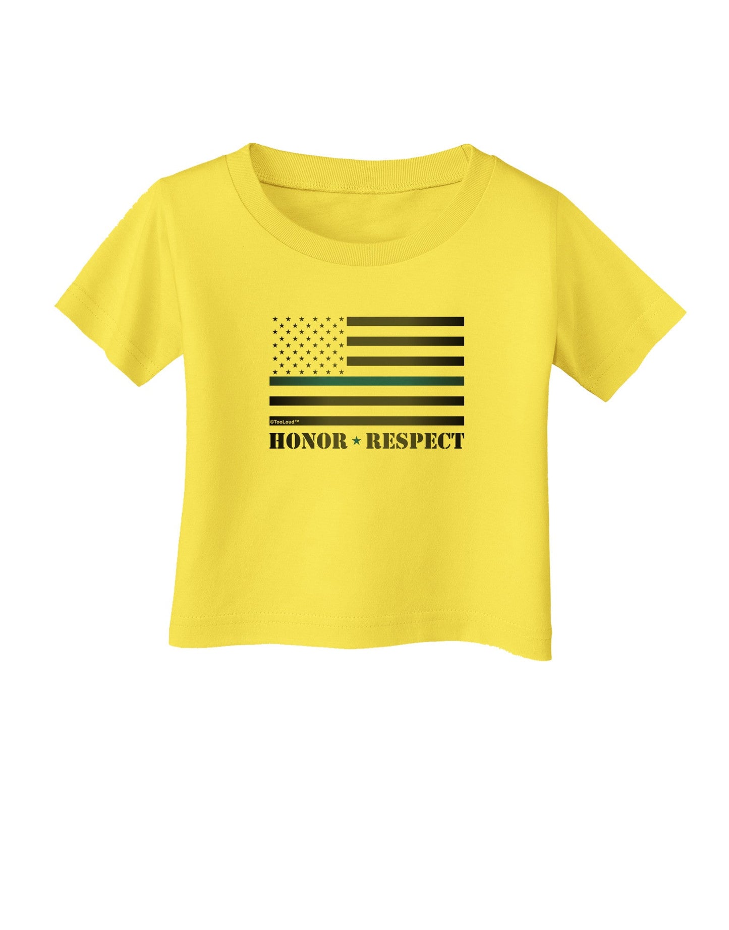 Honor Respect Blue Line Infant T-Shirt-Infant T-Shirt-TooLoud-Yellow-06-Months-Davson Sales
