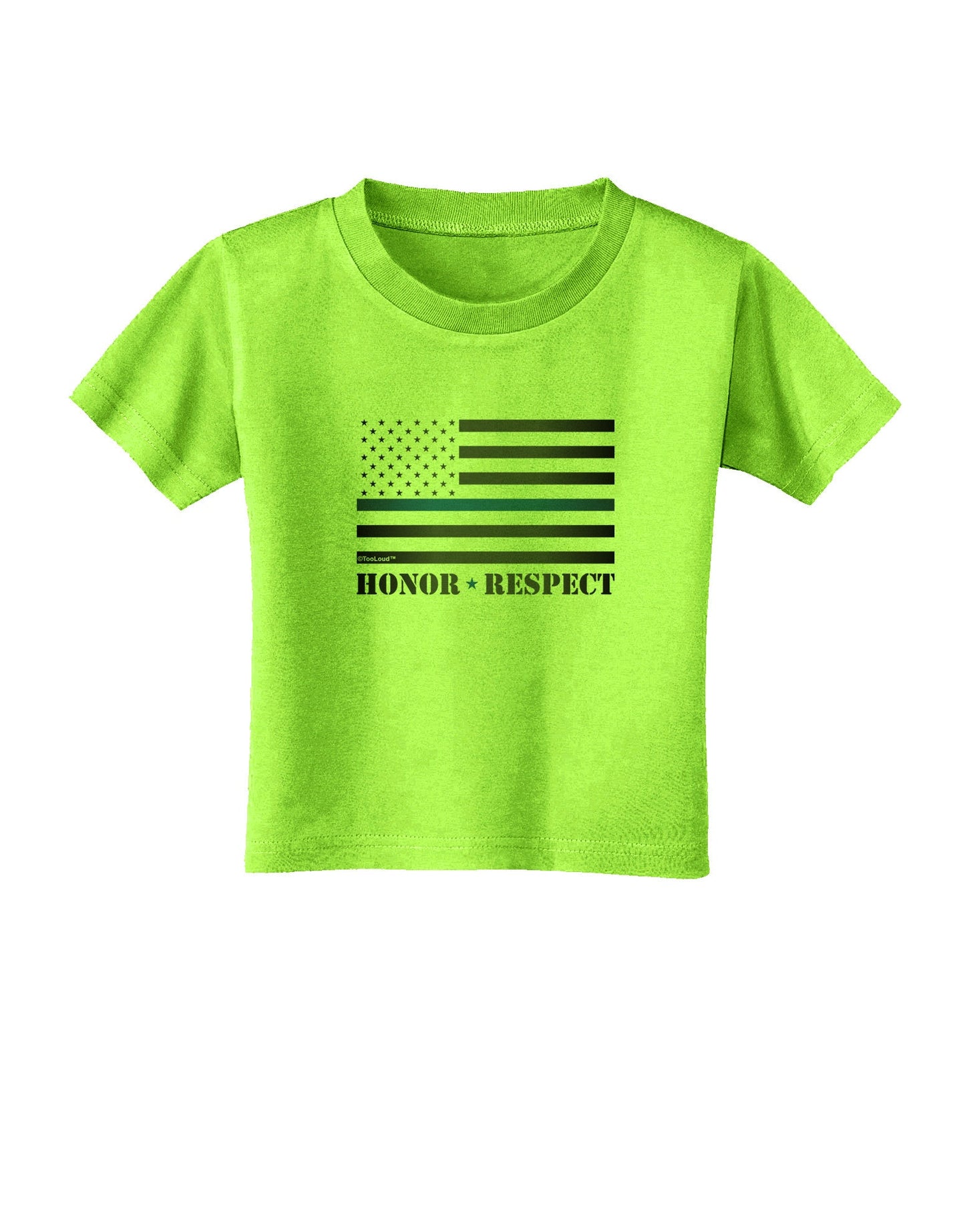 Honor Respect Blue Line Toddler T-Shirt-Toddler T-Shirt-TooLoud-Lime-Green-2T-Davson Sales
