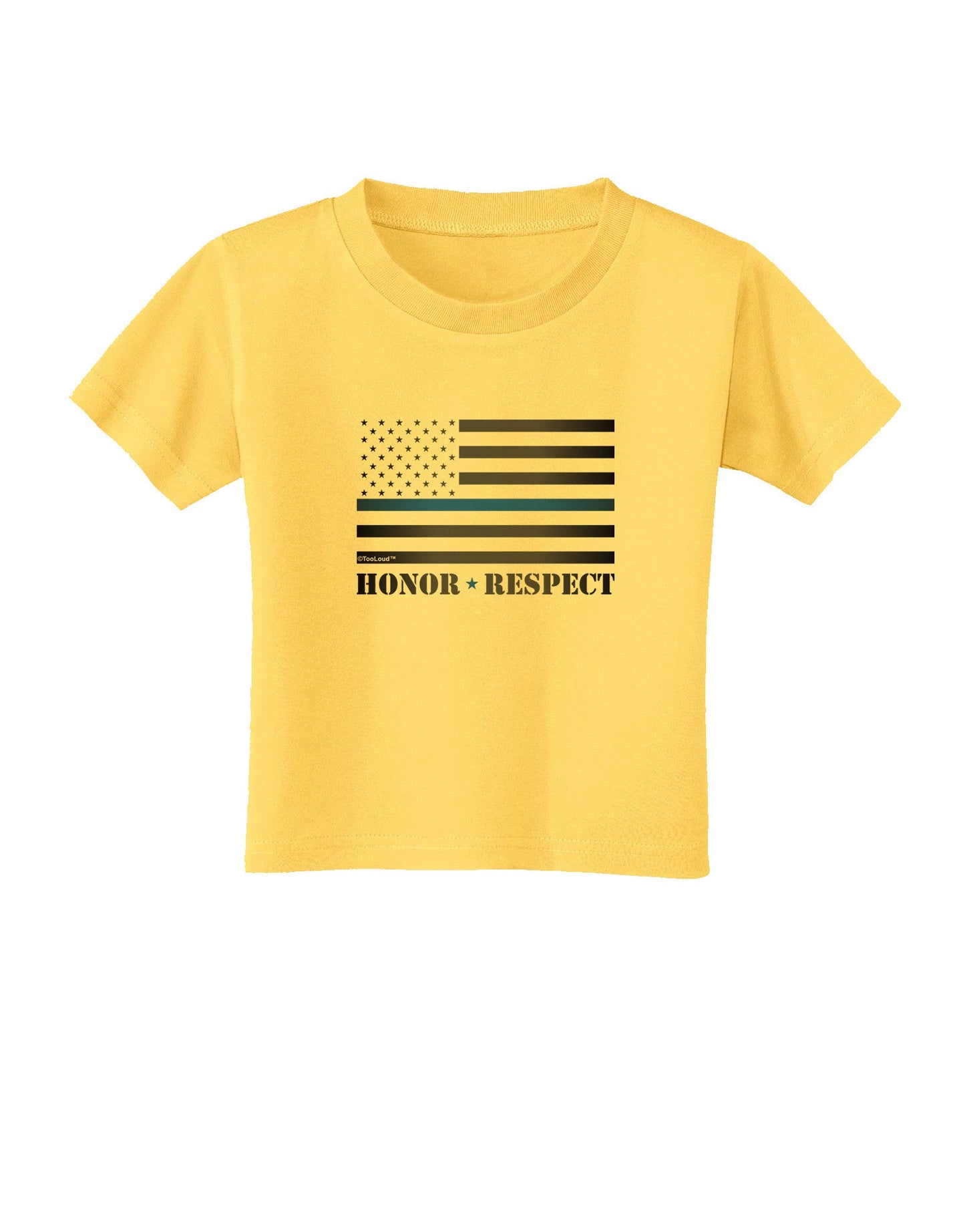 Honor Respect Blue Line Toddler T-Shirt-Toddler T-Shirt-TooLoud-Yellow-2T-Davson Sales