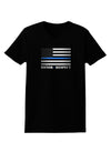 Honor Respect Blue Line Womens Dark T-Shirt-Womens T-Shirt-TooLoud-Black-X-Small-Davson Sales