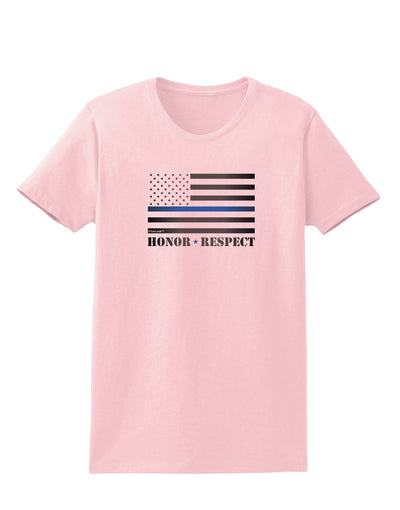 Honor Respect Blue Line Womens T-Shirt-Womens T-Shirt-TooLoud-PalePink-X-Small-Davson Sales