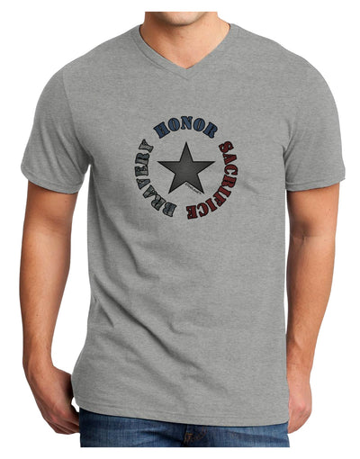 Honor Sacrifice Bravery Adult V-Neck T-shirt by TooLoud-Mens V-Neck T-Shirt-TooLoud-HeatherGray-Small-Davson Sales