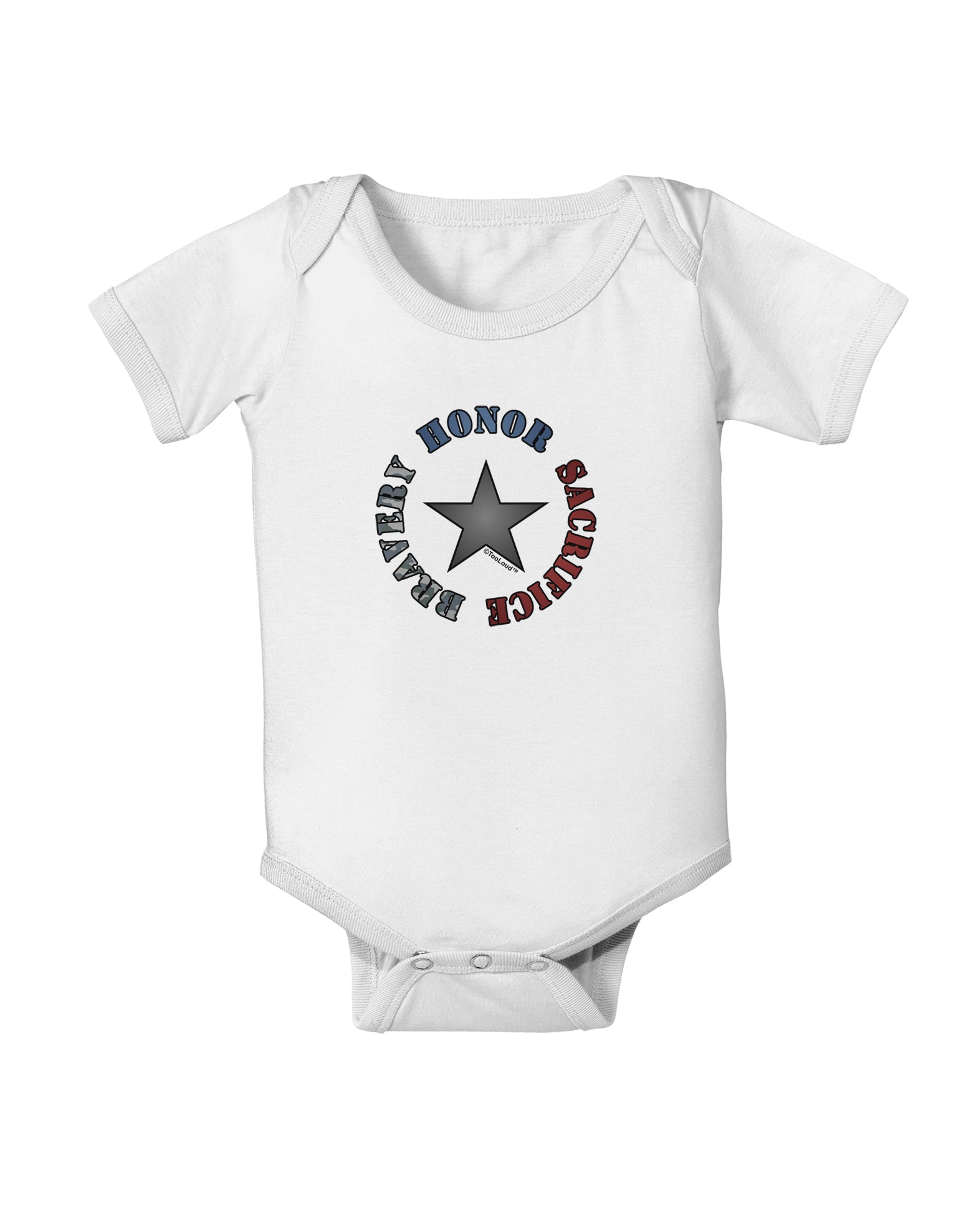Honor Sacrifice Bravery Baby Romper Bodysuit by TooLoud-Baby Romper-TooLoud-White-06-Months-Davson Sales