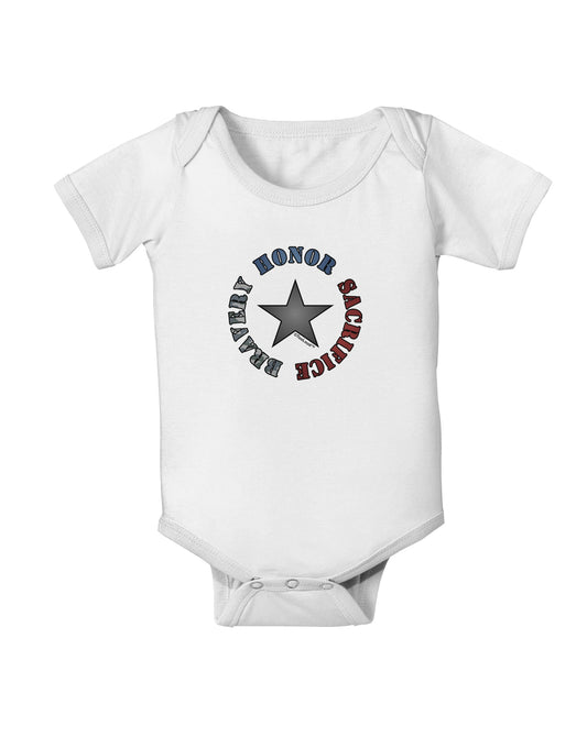 Honor Sacrifice Bravery Baby Romper Bodysuit by TooLoud-Baby Romper-TooLoud-White-06-Months-Davson Sales