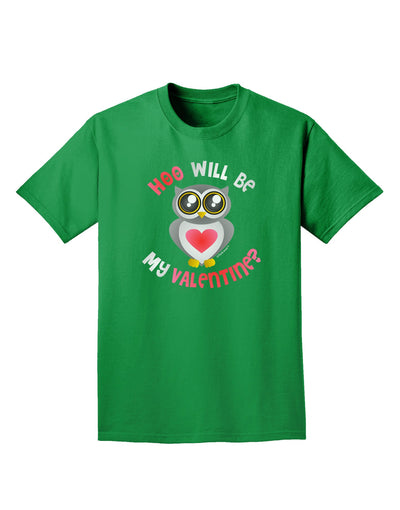 Hoo Will Be My Valentine Adult Dark T-Shirt-Mens T-Shirt-TooLoud-Kelly-Green-Small-Davson Sales