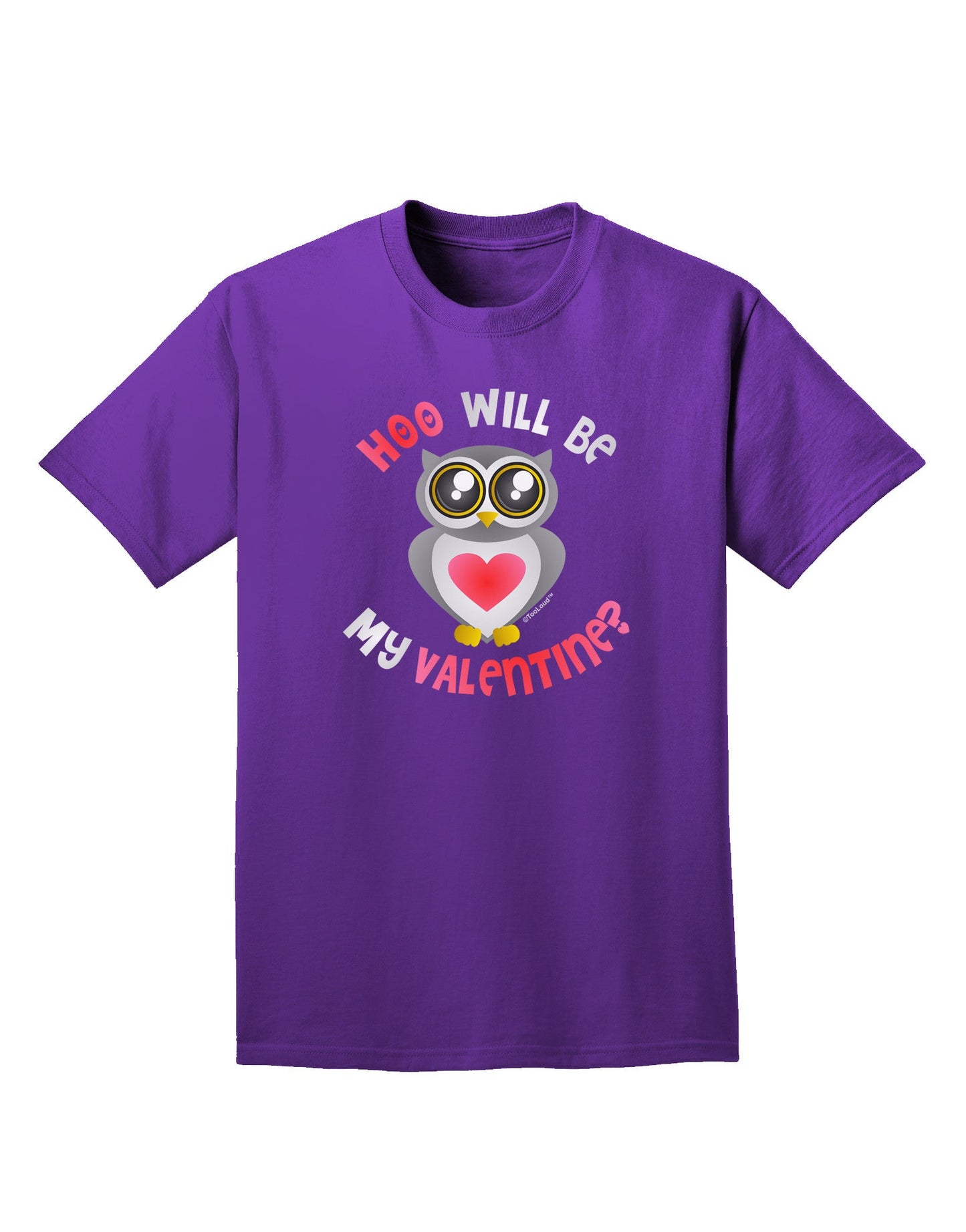 Hoo Will Be My Valentine Adult Dark T-Shirt-Mens T-Shirt-TooLoud-Purple-Small-Davson Sales
