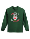 Hoo Will Be My Valentine Adult Long Sleeve Dark T-Shirt-TooLoud-Dark-Green-Small-Davson Sales